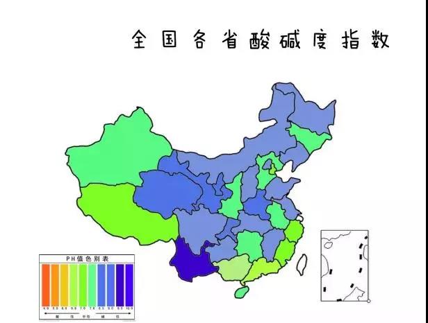 全国各省酸碱度指数